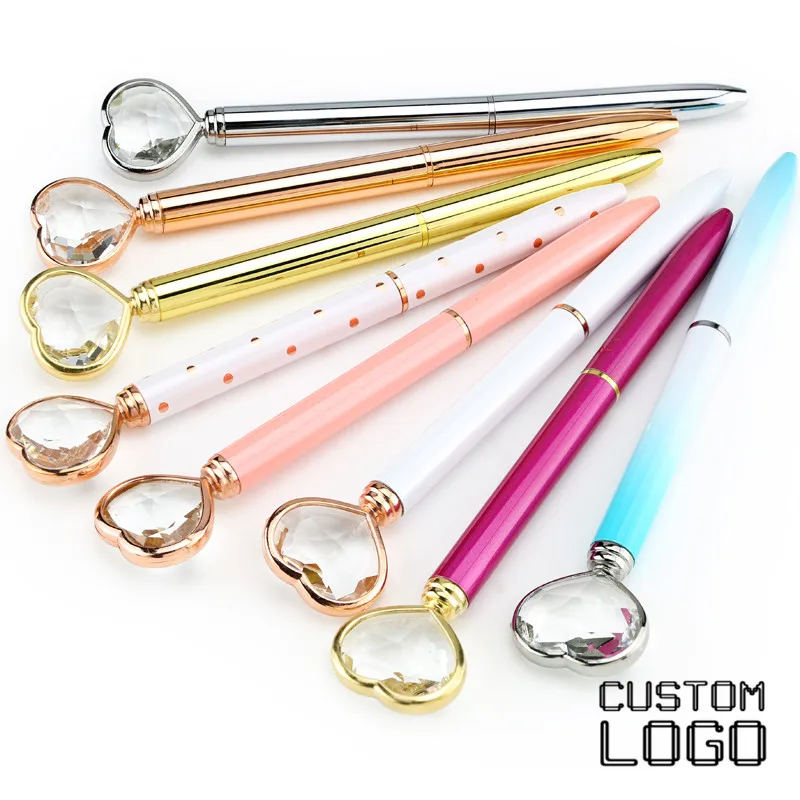 1 шт. Подарочные Металлические стеклянные ручки с кристаллами Kawaii Love Pen