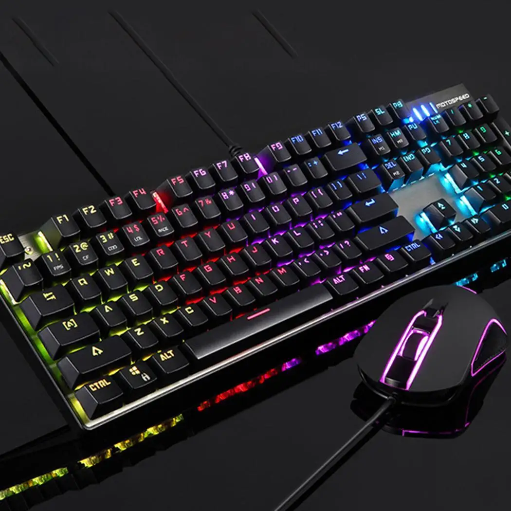 Клавиатура с подсветкой мышь комплект RGB оптическая подсветка 2400 точек на дюйм 2 ms 50 миллионов Проводная