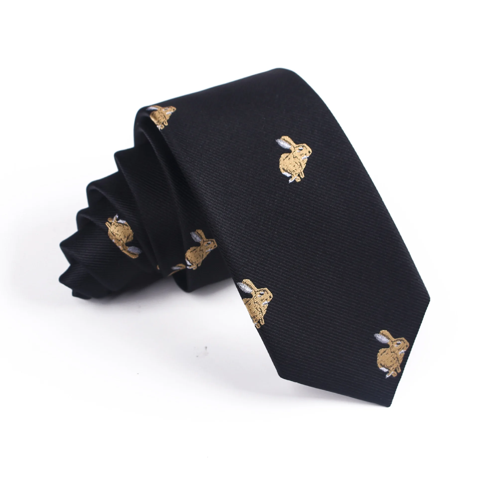 Новинка 2019 мужские галстуки 6 см новые модные с кроликом жаккардовые Corbatas Gravata