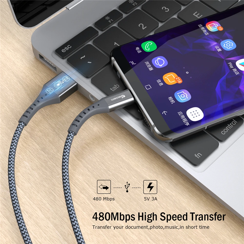 Кабель зарядный TIEGEM 3 А USB C для Huawei Mate 20 Pro Xiaomi Mi 8 Oneplus 6 5T | Мобильные телефоны и