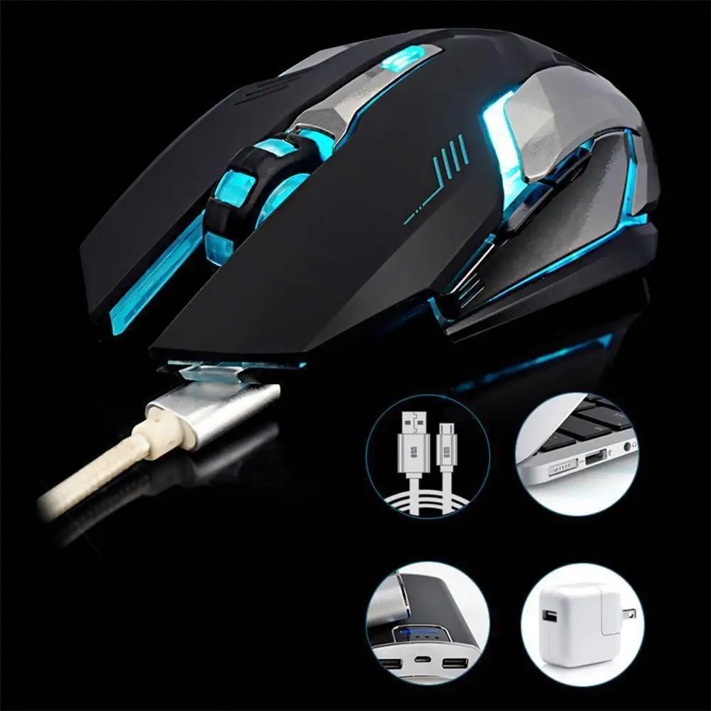 Перезаряжаемая Беспроводная игровая мышь X7 светодиодная подсветка дышащая