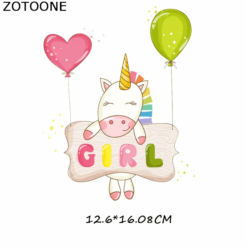 ZOTOONE Единорог утюжок для передачи тепла патчи детской одежды DIY Аппликация в