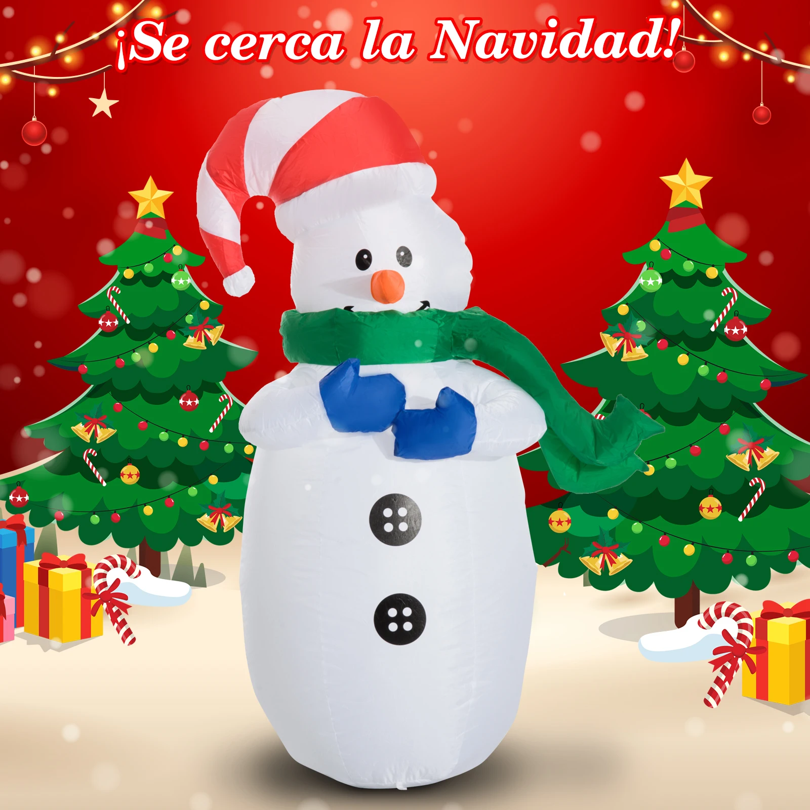 HOMCOM Muneco де Nieve Hinchable Decoracion Navidena светодиодное освещение Navidad внешний интерьер Jardin