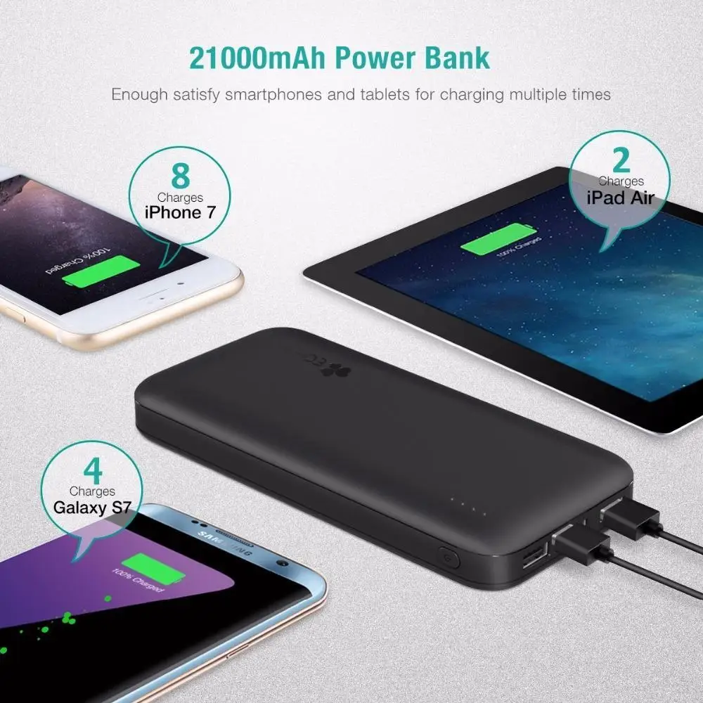 EC технология 3 0 Быстрая зарядка портативный 20000 мАч power Bank для i телефона Sam sung