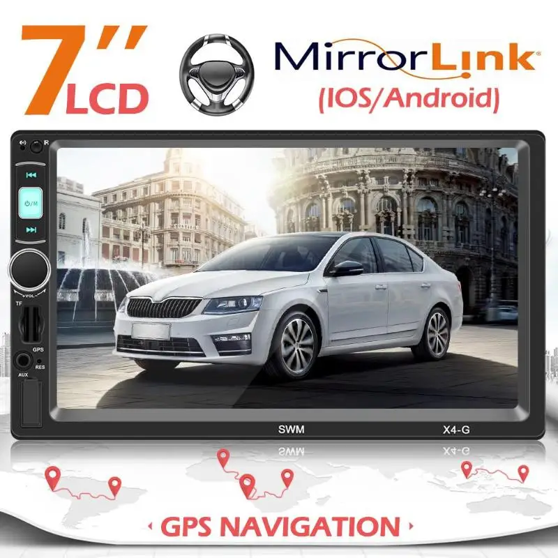 SWM X4G 7 дюймов 2 Din Bluetooth стерео MP5 плеер GPS навигация головное устройство приемник FM