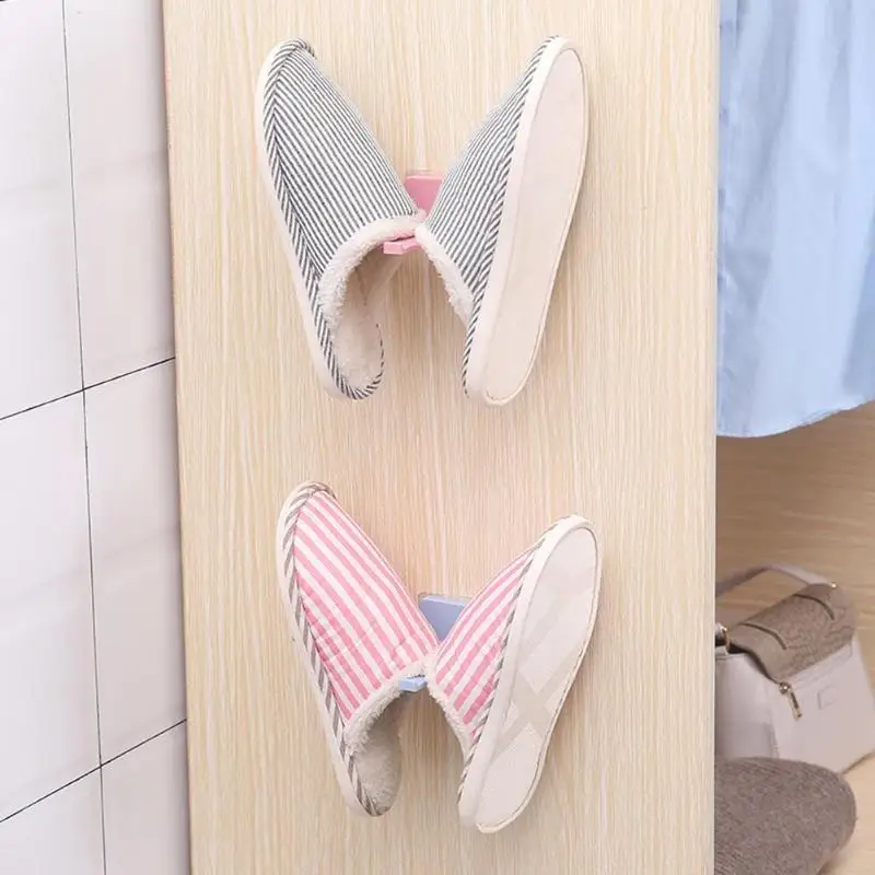 Wall Mounted Shoes Storage Rack Shelf Self-Adhesive Slippers Holder Hanger | Дом и сад