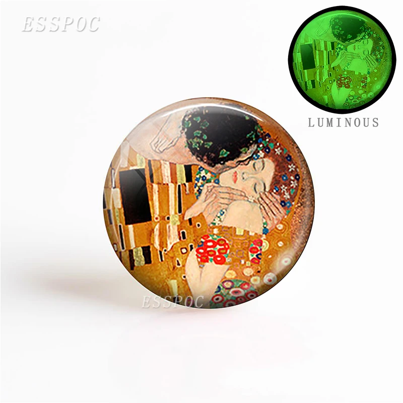 5 шт./компл. Klimt дерево жизни кулон делает 25 мм Круглые Светящиеся стеклянные