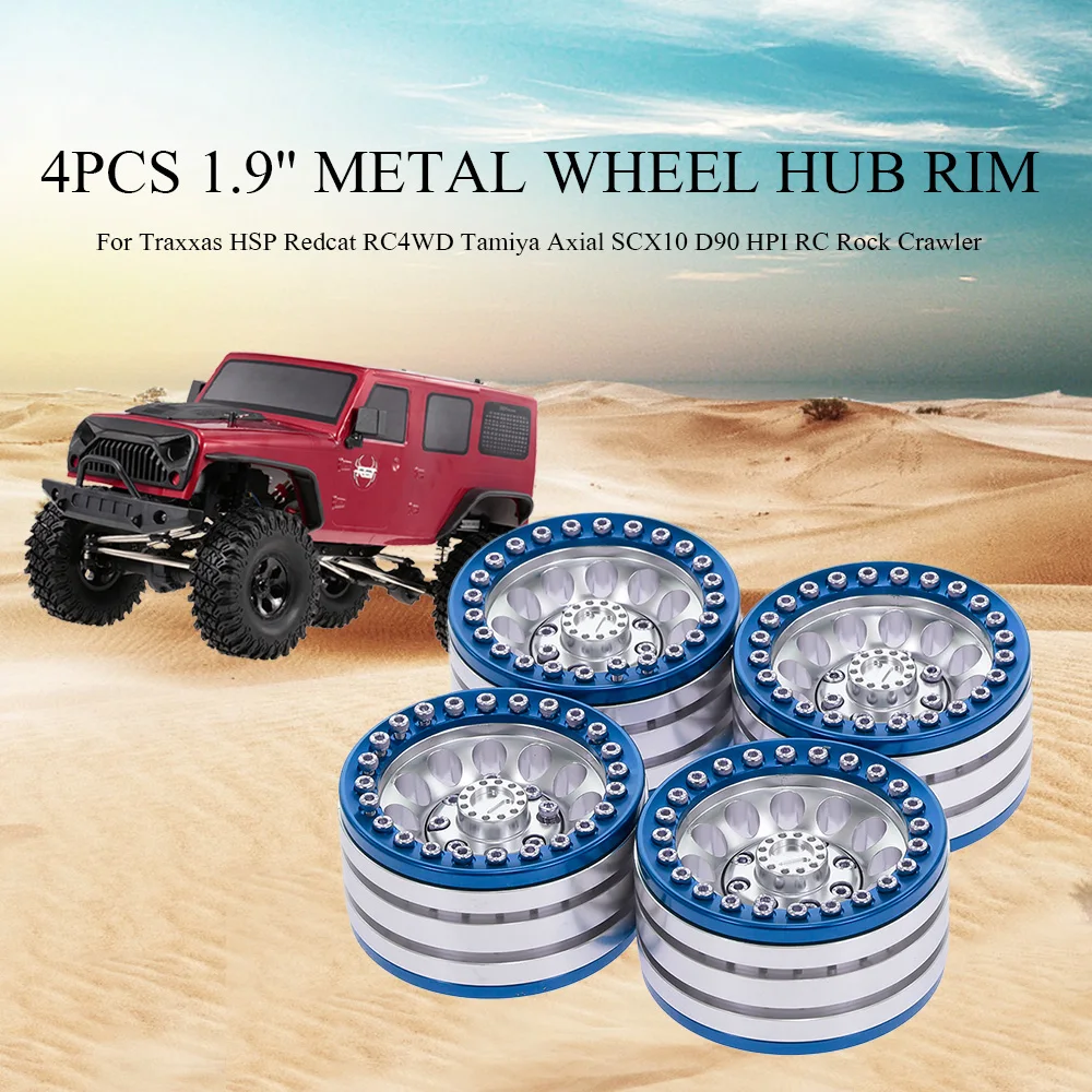 4 шт. RC автомобиль 1 9 дюйма обод ступицы колеса Металл для Traxxas HSP Redcat RC4WD Tamiya Axial SCX10