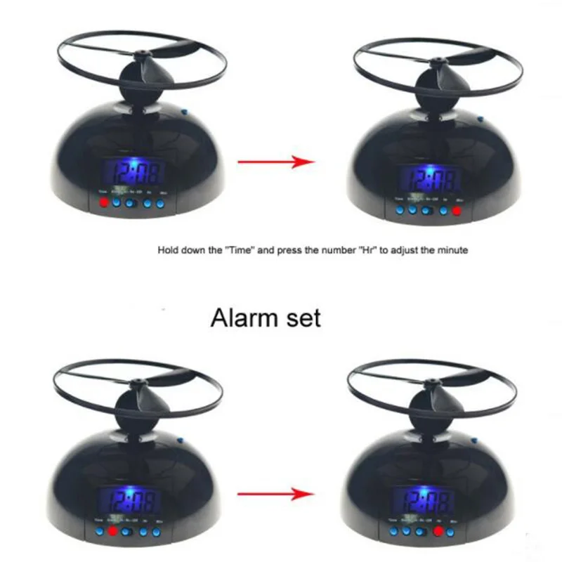 

Funny Crazy Annoying Flying Helicopter Alarm Clock Home Decor