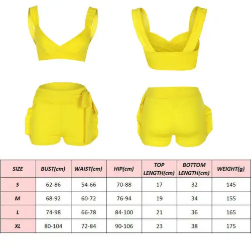 Пикантное женское без рукавов Playsuit комбинезон Rompers Ruffled Короткие штаны 2 шт.