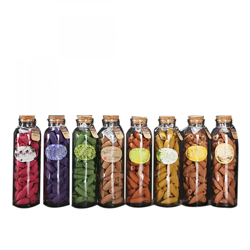 65 шт./корт. Конусы для благовоний смешанные натуральные благовония Роза Жасмин