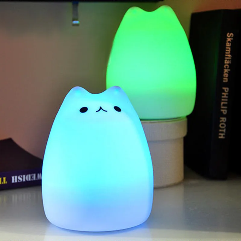 2019 Новый Модный Цветной СВЕТОДИОДНЫЙ ночник USB Перезаряжаемый сенсорный