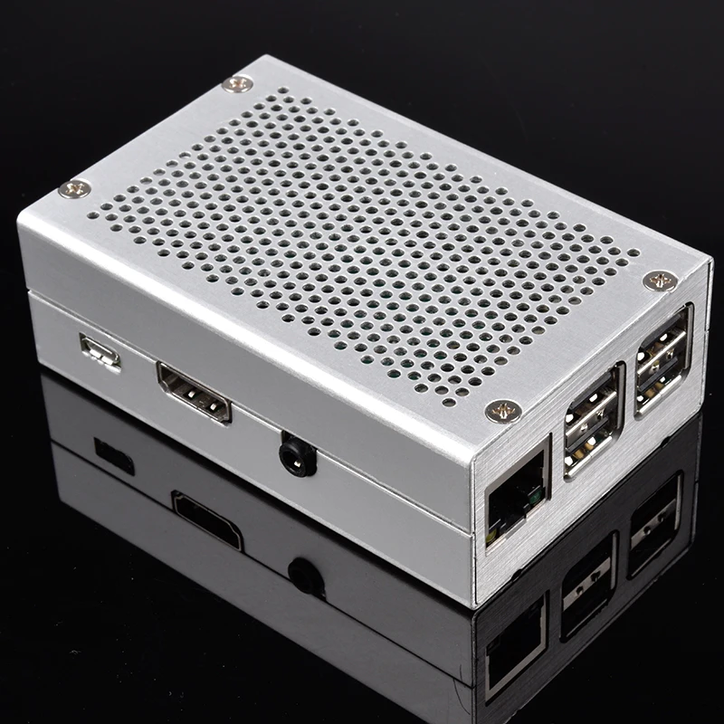 Для Raspberry Pi 3 Чехол Алюминий Роскошный чехол серебристый черный Защитный Fundas