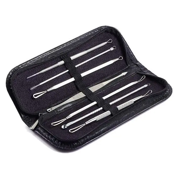 New Metal Blackhead Pimple Blemish Acne Extractor Face Remover Curved Tweezers Silver Tools Kit | Компьютеры и офис