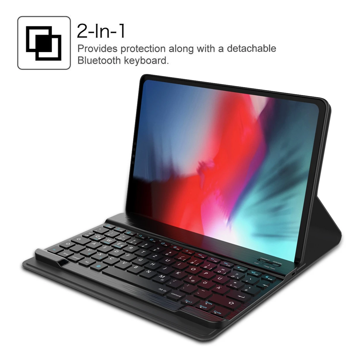 Чехол для iPad Pro 12 9 2018 Съемная Беспроводная Клавиатура США кожаный флип чехол