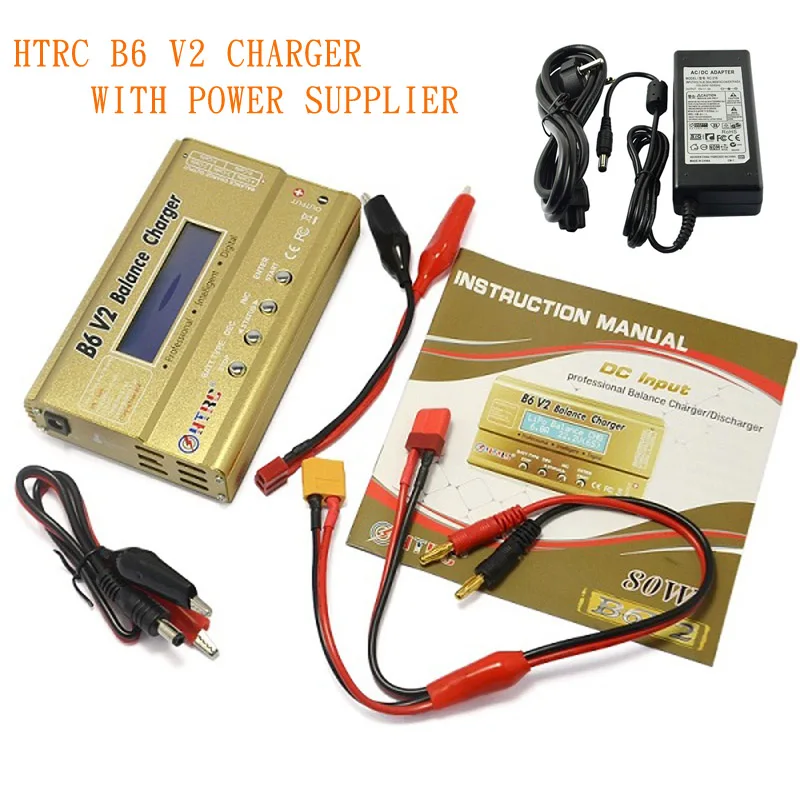 HTRC B6 V2 80 Вт 6A цифровой аккумулятор баланс зарядное устройство Dis Зарядное W/блок