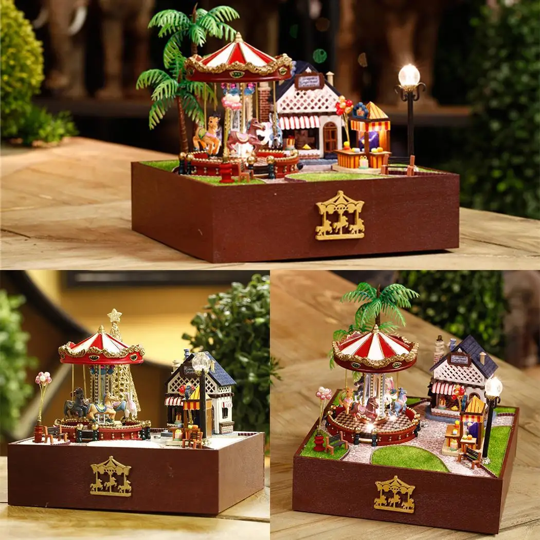 Красивый merry go светодио дный круглый светодиодный свет карусель музыкальная