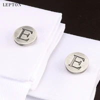 lepton letters of an alphabet e cufflinks for mens classic antique silver plated letters e cuff links men shirt cuffs cufflink