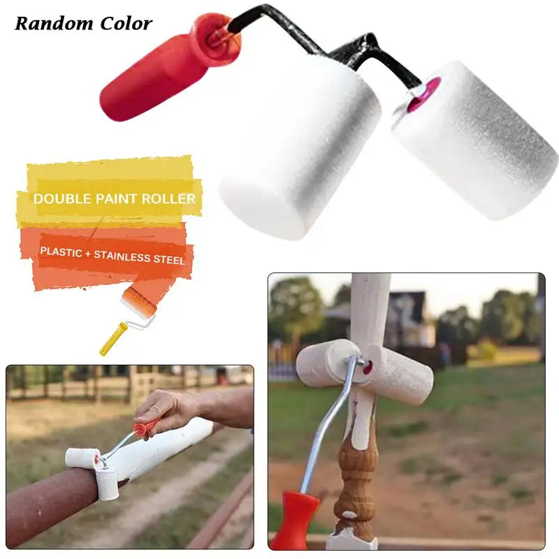 

Multifunctional DIY Double Paint Roller Brush Tool Set Household Use Wall Decorative Handle Flocked Edger Painting Brushes Tool