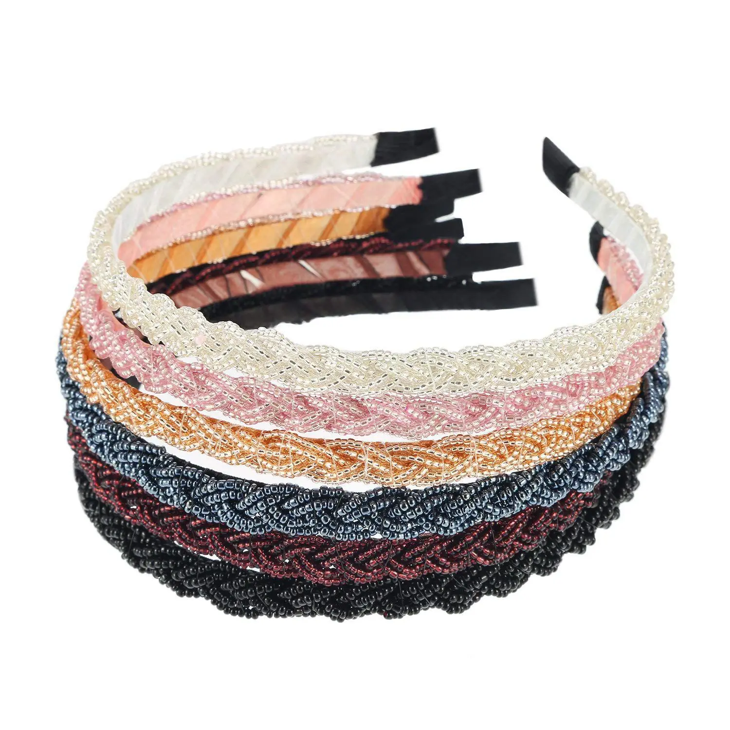 6 Pieces Beaded Hair Hoop Headband Bead Band Women Girls Accessories | Украшения и аксессуары