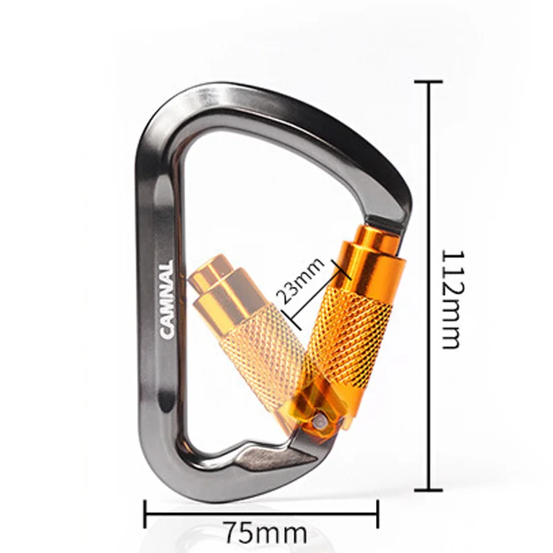 

D-type Outdoor Mountaineer Rock Climbing Safety Automatic Master Lock Carabiner