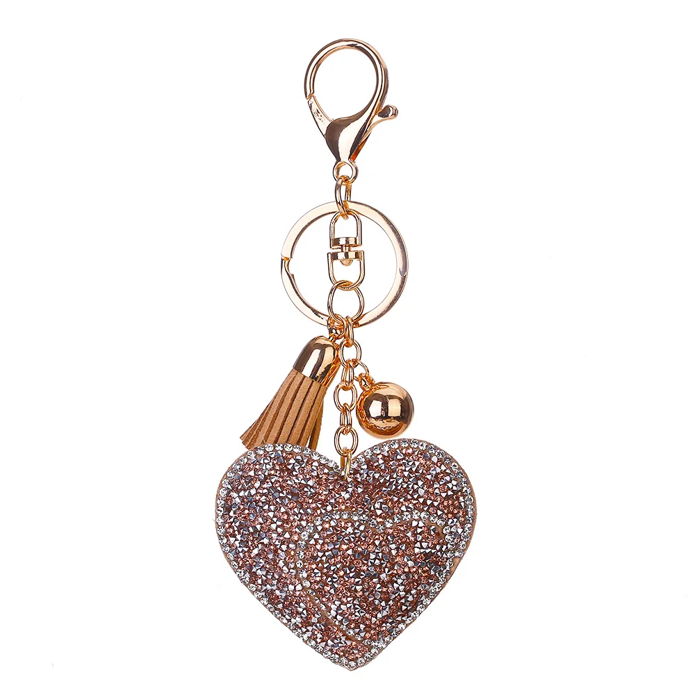 Сумка брелок для женщин роскошный кристалл Металл в форме сердца кольцо с