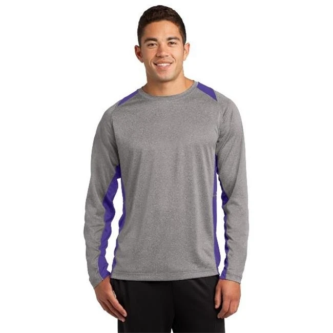 Спорт-Tek ST361LS мужские с длинным рукавом Хизер Colorblock Contender Tees Винтаж &amp
