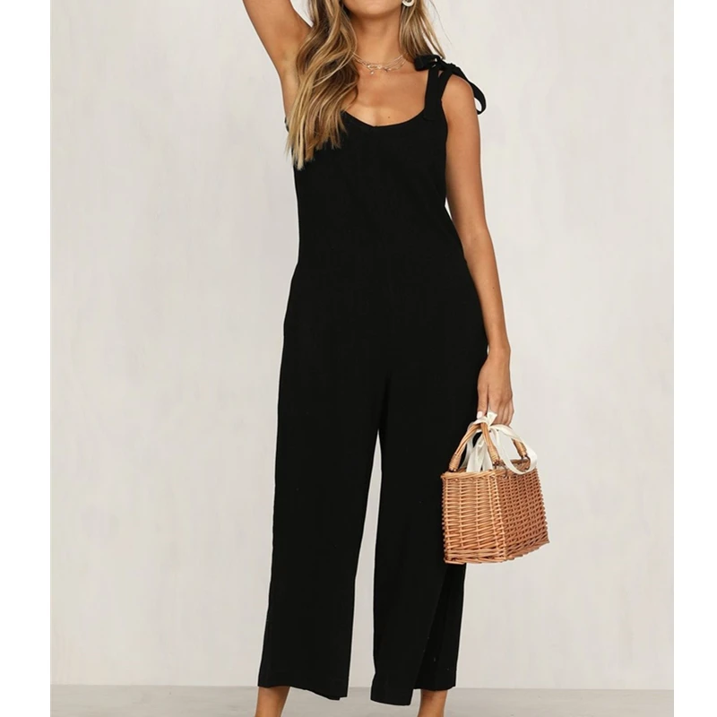 

Women Jumpsuit Summer Casual Sleeveless Women Romper Backless Bodysuit Sexy V Neck Ladies Jumpsuits Elegant Playsuit Long Pants