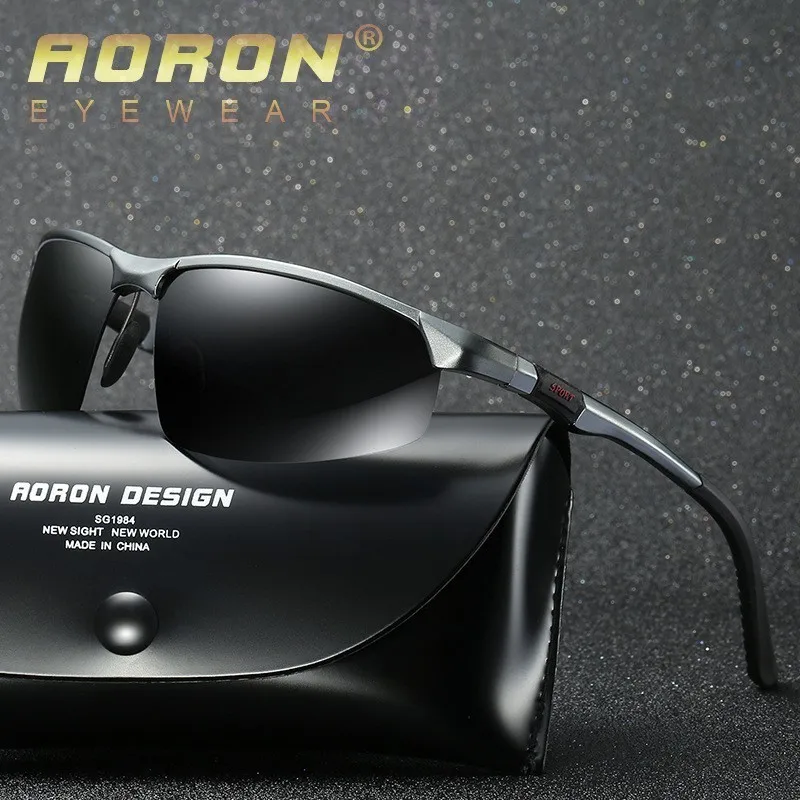 Поляризованные очки Aoron с Hd линзами металлическая оправа спортивные