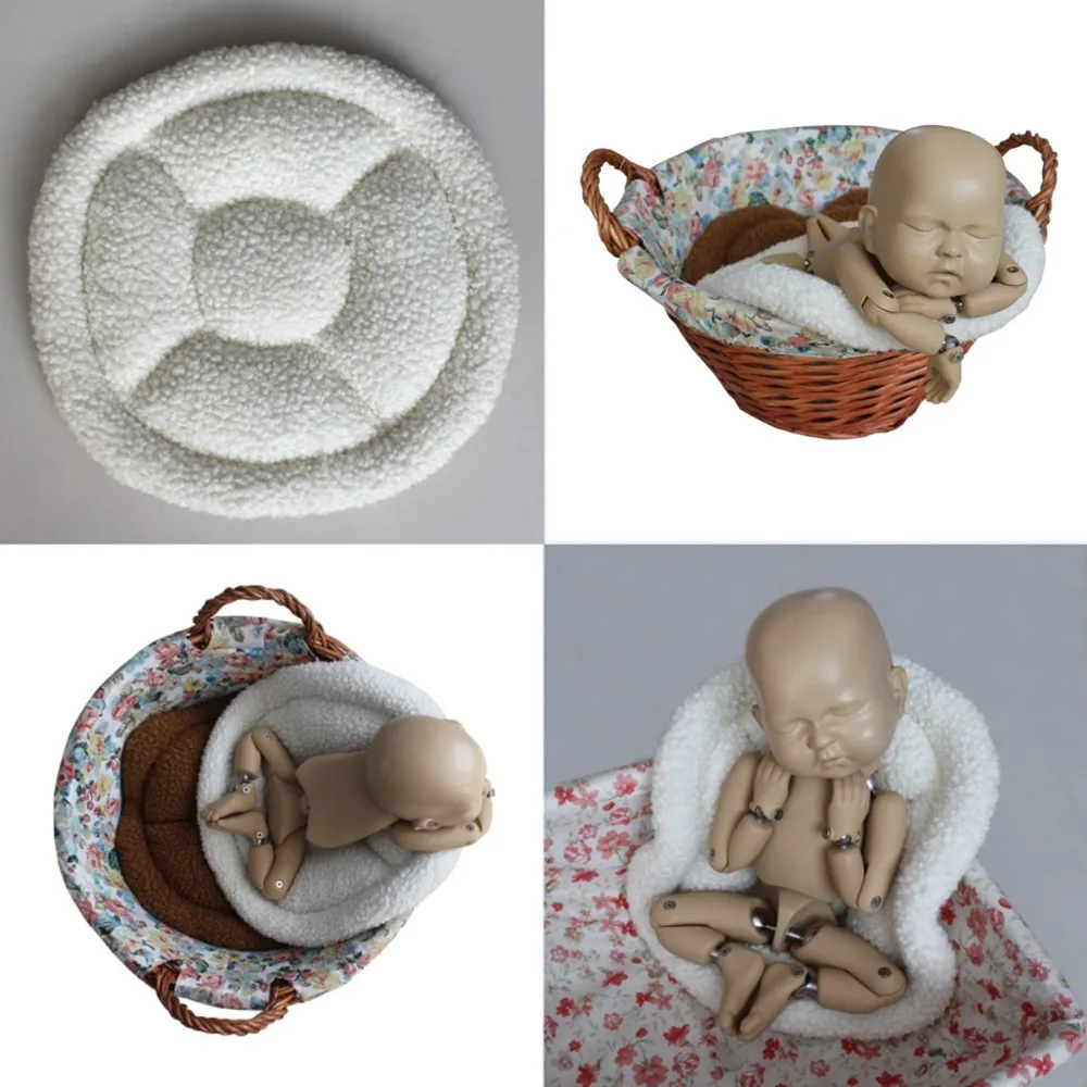 Newborn Photography Props Accessories Bucket Basket Stuffer Filler Blankets Studio Baby Photo Props Shoot Baby Posing Cusion Mat
