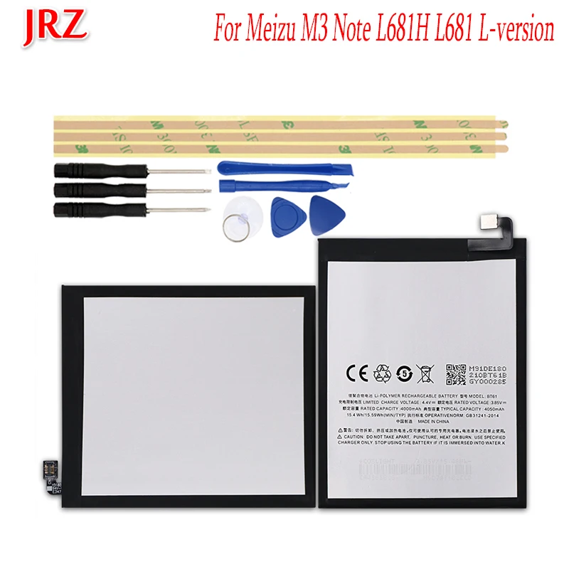 JRZ 3 85 V 4000mAh BT61 батарея для Meizu M3 Note L681H L681 L-версия батареи замены телефона Bateria с