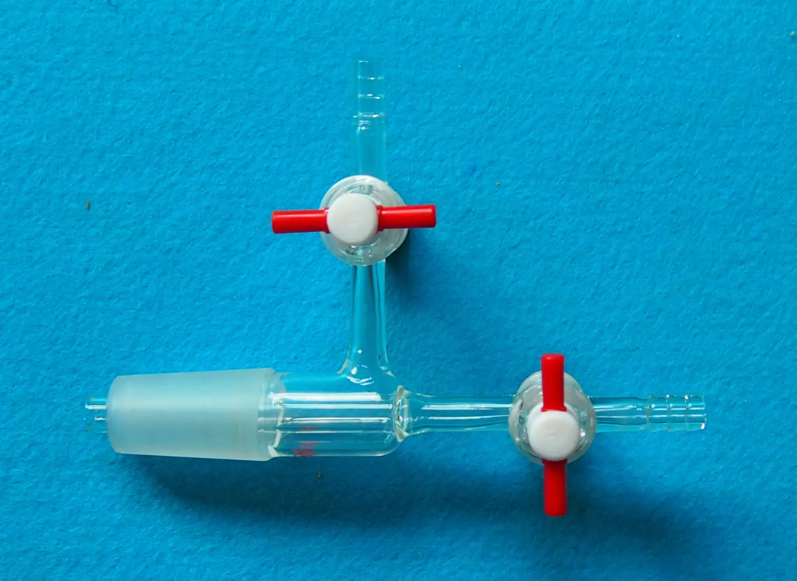 24/40 Glass Vacuum Transfer Adapter Two PTFE Stopcock Lab Chemistry Glassware | Канцтовары для офиса и дома