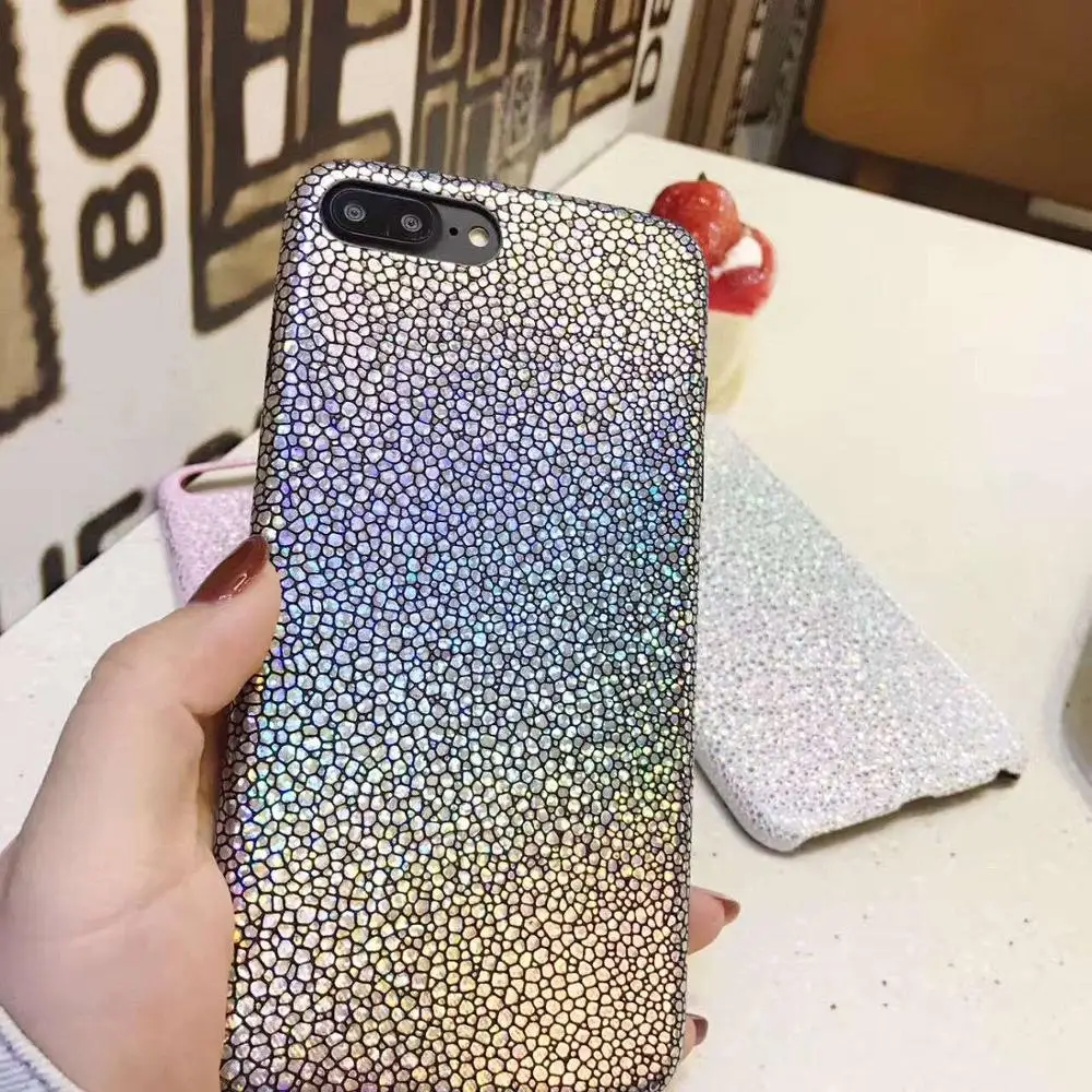 For Apple iphone XS MAX XR 8 7 6S 6 Plus Luxury Laser Grain Stone Pattern Soft Back Case Fashion Women Models DIY Phone |