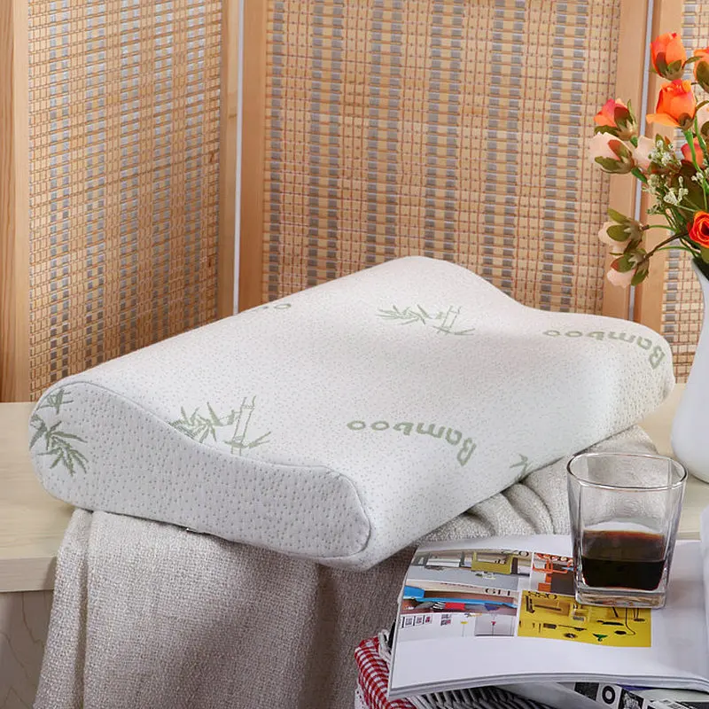 Orthopedic Latex 50*30CM Neck Pillow Fiber White Slow Rebound Memory Foam For Bedding Cervical Health Care Pain | Дом и сад