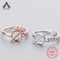 pure 925 sterling silver european american new design creative concise chain key open ring fine jewelry