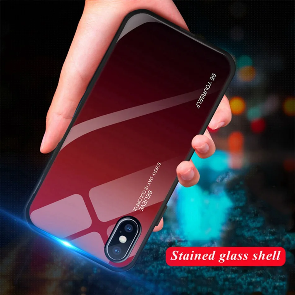 KISSCASE градиентный стеклянный чехол для iPhone 7/8/6 6 S/7 Plus/8 Plus/6 6S Plus зеркальный X XS XR MAX |