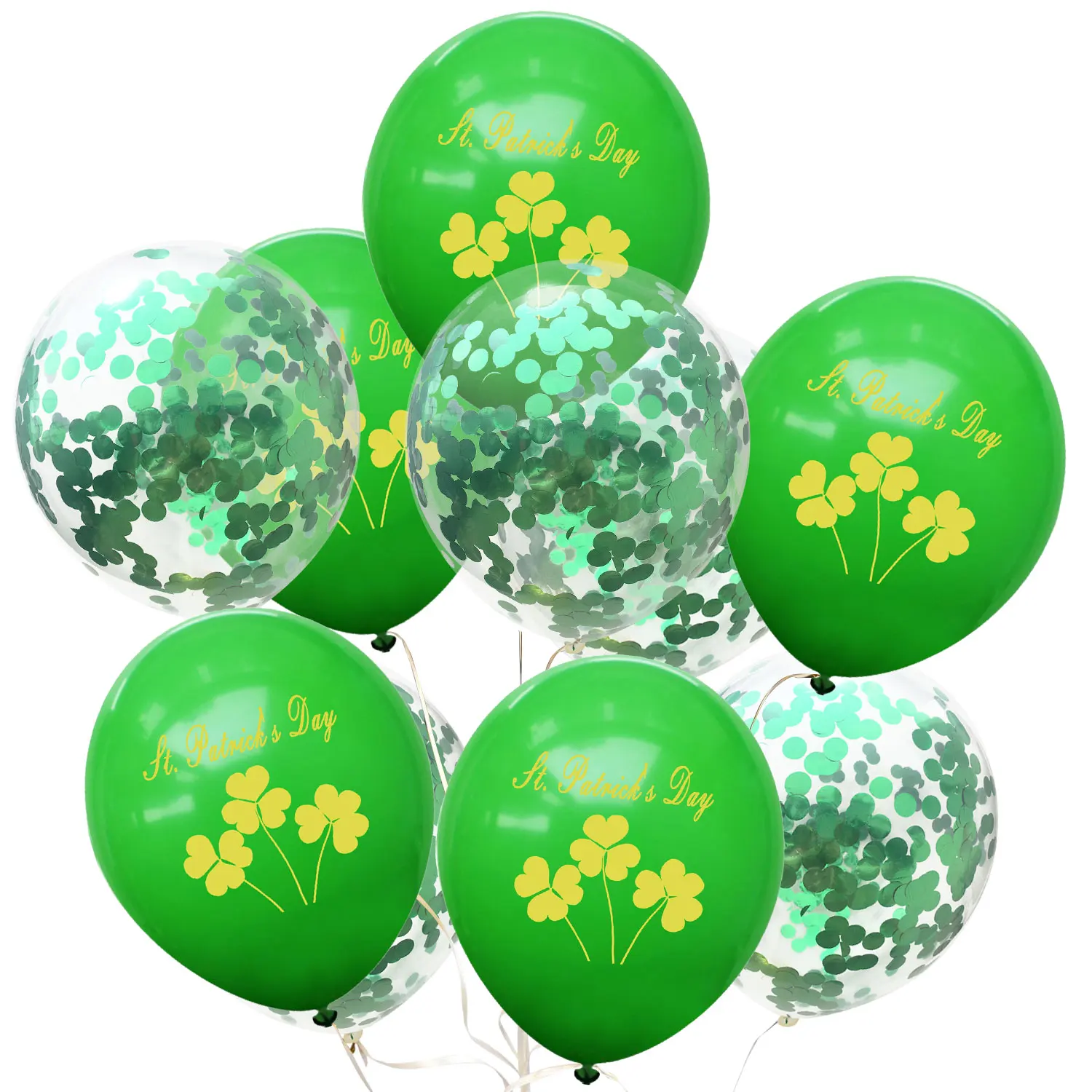 

ZLJQ Happy Saint Patrick 's Day Balloons Felt Shamrock Clover Garland Banner For Irish St. Patrick 's Day Party Supplies