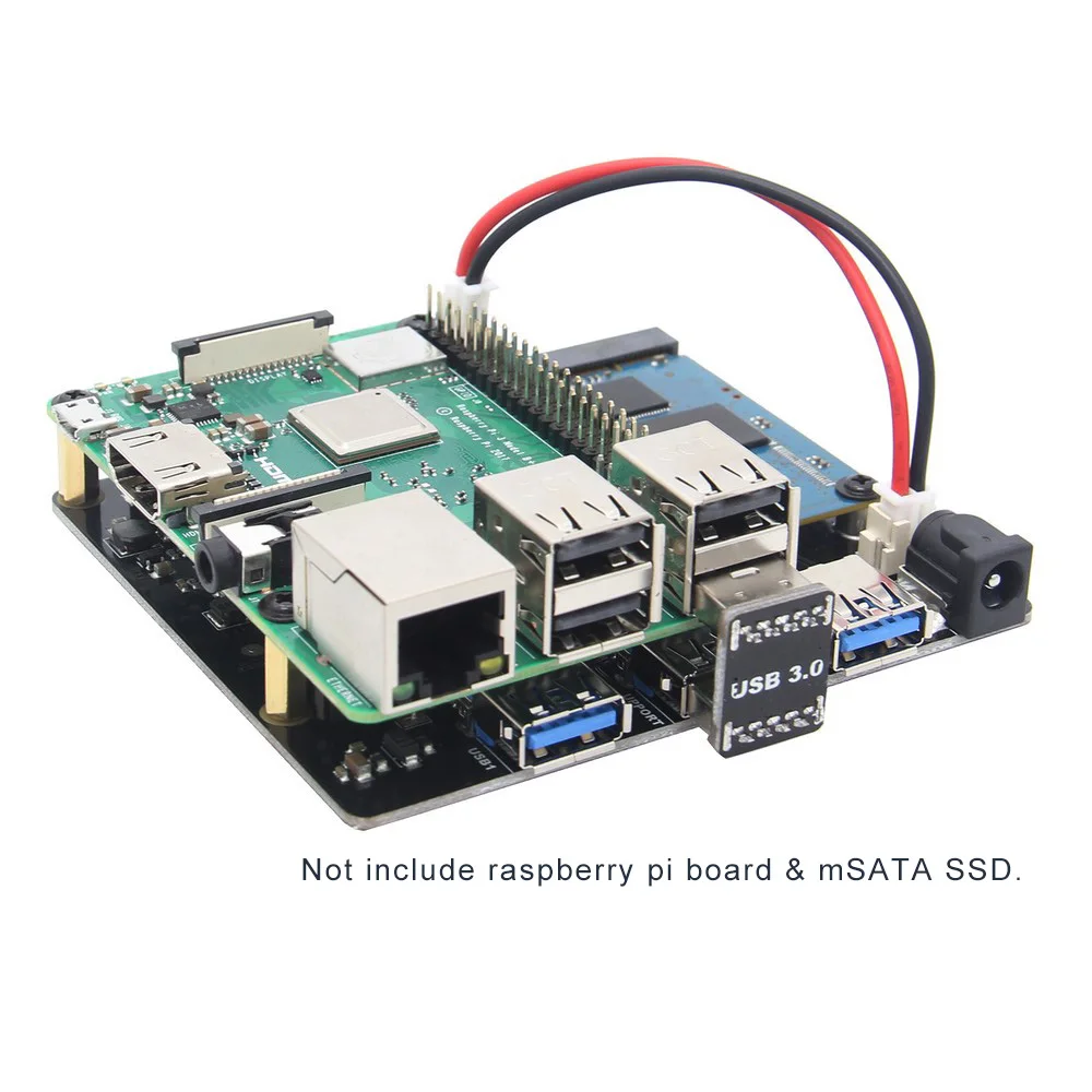 Raspberry Pi X852 V1.1 двойной mSATA SSD Плата расширения с USB 3 0 джемпер для Model B +