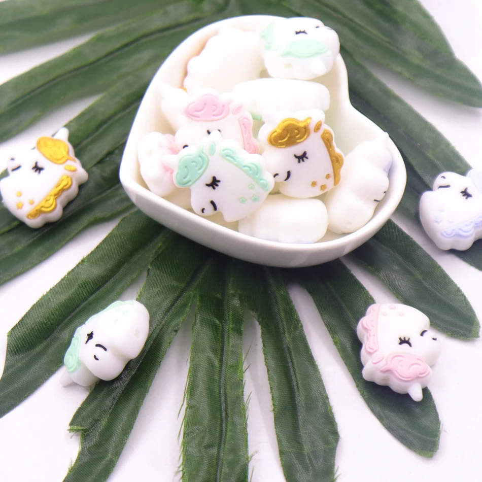 10pcs New Cartoon Cute Mini Silicone Beads Baby Safety Food Grade Nipple Diy Newborn Clip Chain Accessories | Мать и ребенок