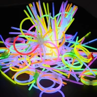 christmas party neon glowstick light 100 pcs colorful funny game glow in the dark fluorescent bracelet toy for children