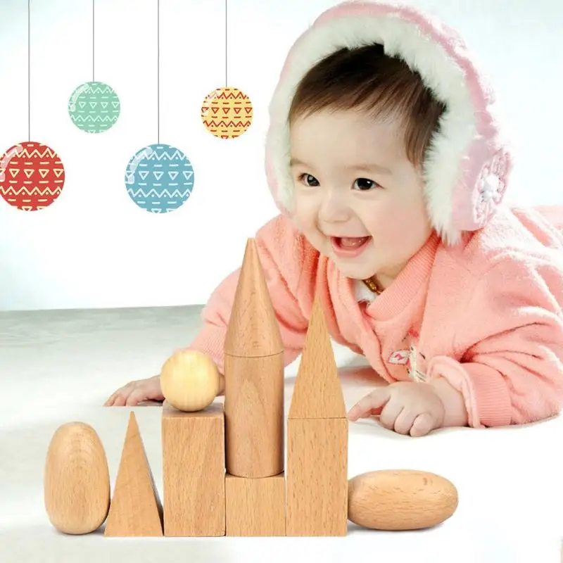Kids Wooden Geometric Solids Shapes 3-D Montessori Learning Education Puzzle Math Toys For Children Christmas Gift | Игрушки и хобби