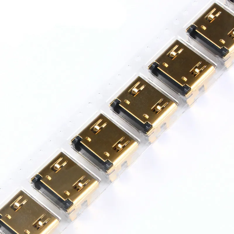 10 шт. HDMI совместимый гнездовой разъем/разъем 19PIN 19 P прямоугольный smt smd 90 градусов