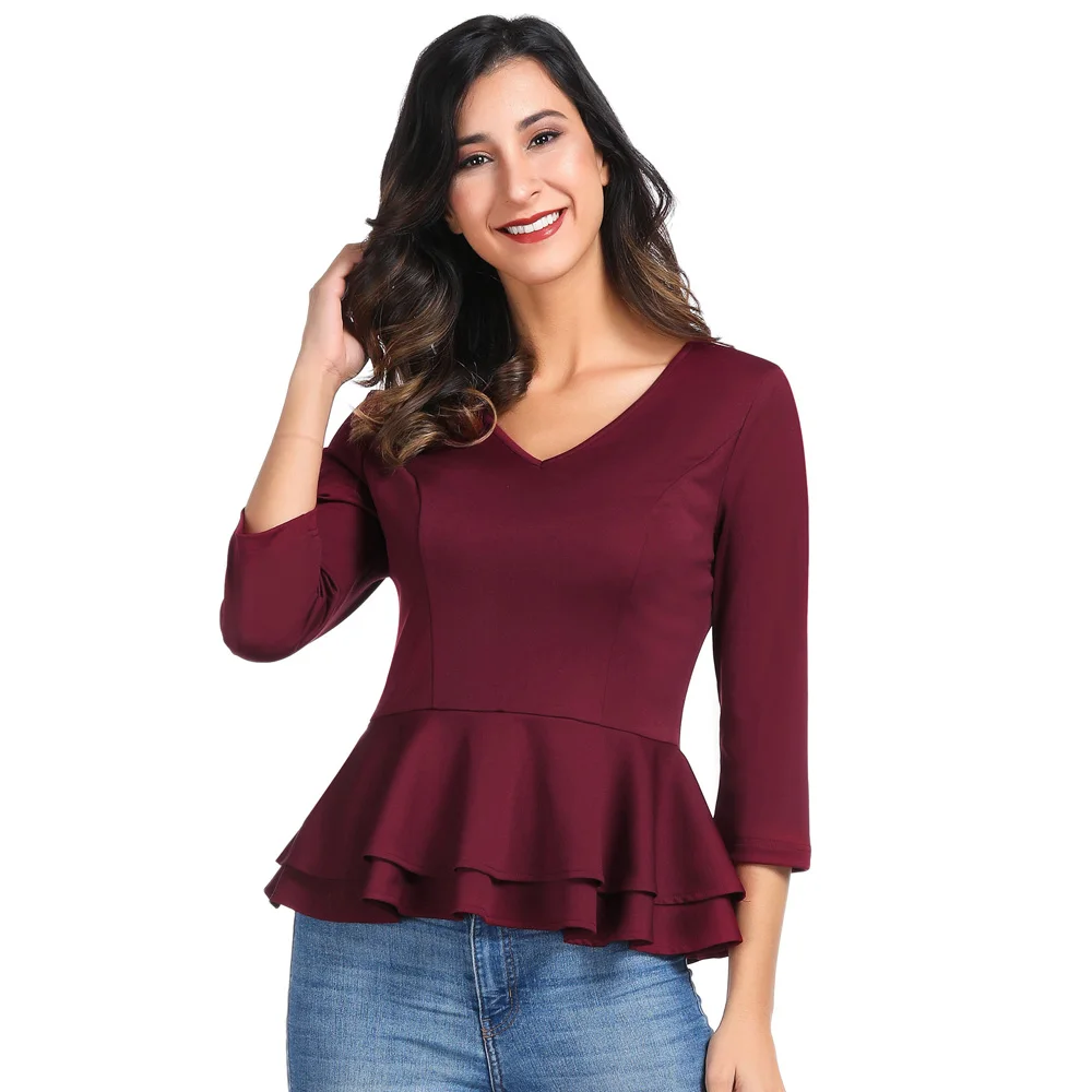 GK Женская Повседневная футболка с v образным вырезом и рукавом 3/4|Футболки| |