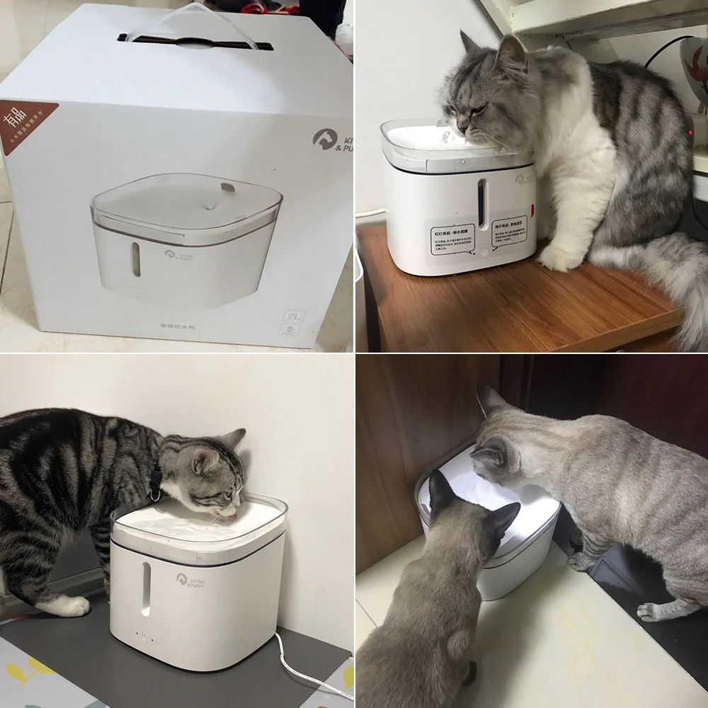 Котенок щенок домашнее животное диспенсер для воды кошка живый фонтан 2Л
