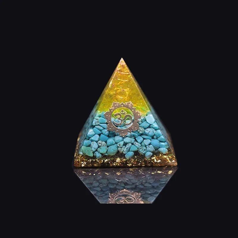 AURA REIKI Orgonite Pyramid Pyramid Natural Chakra Crystal Energy Converter Transplanting Evil Spirits To Remove Negative Energy
