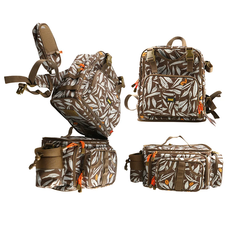 

Kingdom Multifunctional Fishing Backpack Tackle Bag Detachable Combination Lure Backpacks Waterproof Nylon Fishing Gear Bags