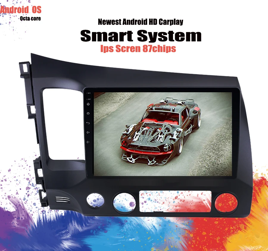 Магнитола с GPS навигацией 10 1 дюйма Android 0 FM Wi Fi для Honda Civic 2006 2011 1080P Bluetooth LTE 4G SIM