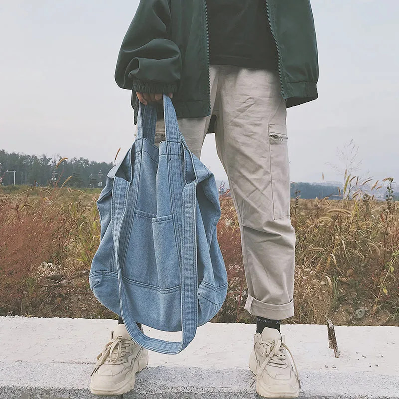 Chic Cowboy Cloth Package 2018 New Pattern Large Capacity Single Shopping Pocket Satchel Korean Version handbag | Багаж и сумки