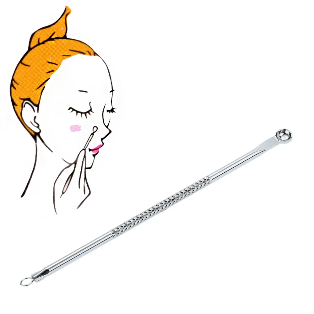 Двойной заканчивается Нержавеющая сталь прыщ и Черноголовых Remover Acne Extractor