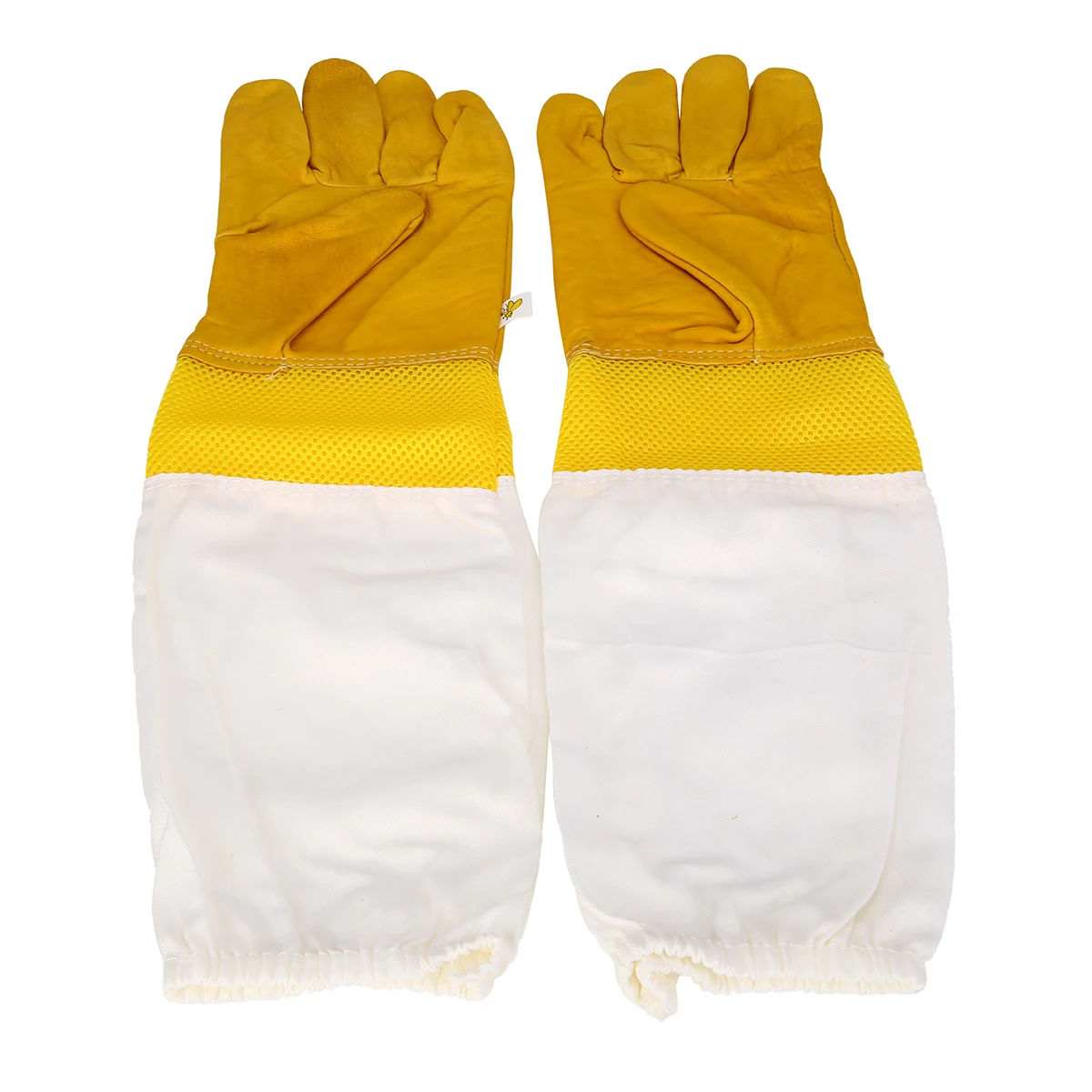 

Mesh Hollow Long Sleeves Beekeeping Gloves Size XL Goatskin Bee Keeping with Vented Beekeeper Protective Gloves Yellow